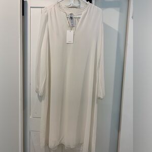 Aritzia Wilfred Molly Midi Dress (M) - Light Birch